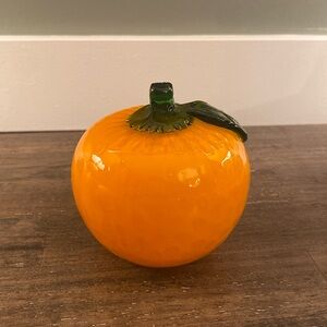 Vintage Murano Style Art Glass Hand Blown Fruit - Orange